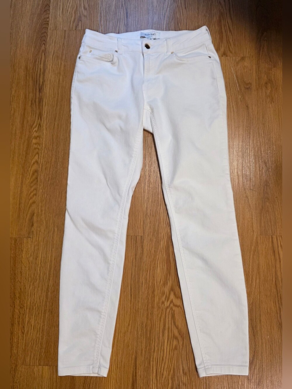 Ellen Tracy The Skinny White Denim Jeans Women's Size 2